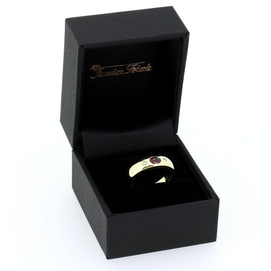 Rubin Ring 585 Gold 14 Kt Gelbgold Brillanten 0,03 ct W - SI  Wert 480,-