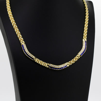 Collier 585 Gold 14 Kt Zirkonia 45 cm lang Wert 3190,-