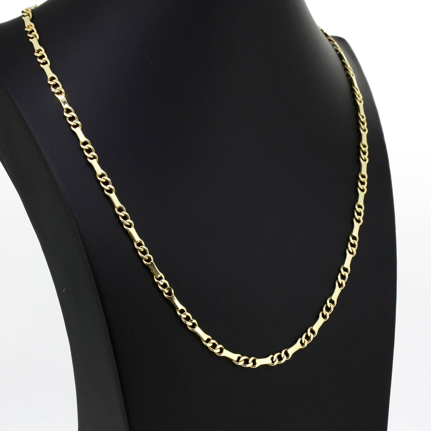 Platten Halskette 585 Gold 14 Kt Gelbgold - Kettenlänge 50 cm - Wert 2100,-