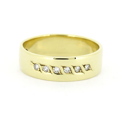 Ring 585 Gold 14 Kt Gelbgold 6 Brillanten 0,06 ct - Wert 840,-