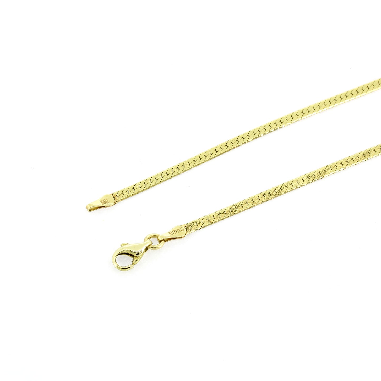 Kette 585 Gelbgold 14 Kt - Flach mit Musterung - Kettenlänge 47 cm - Wert 680,-