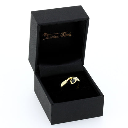 Saphir Ring 750 Gold 18 Kt Gelbgold Brillanten 0,09 ct VS-SI  Wert 470,-