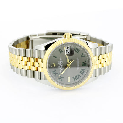 Rolex Datejust 36 126233 18 kt Gold Stahl Wimbledon Automatik - Full Set