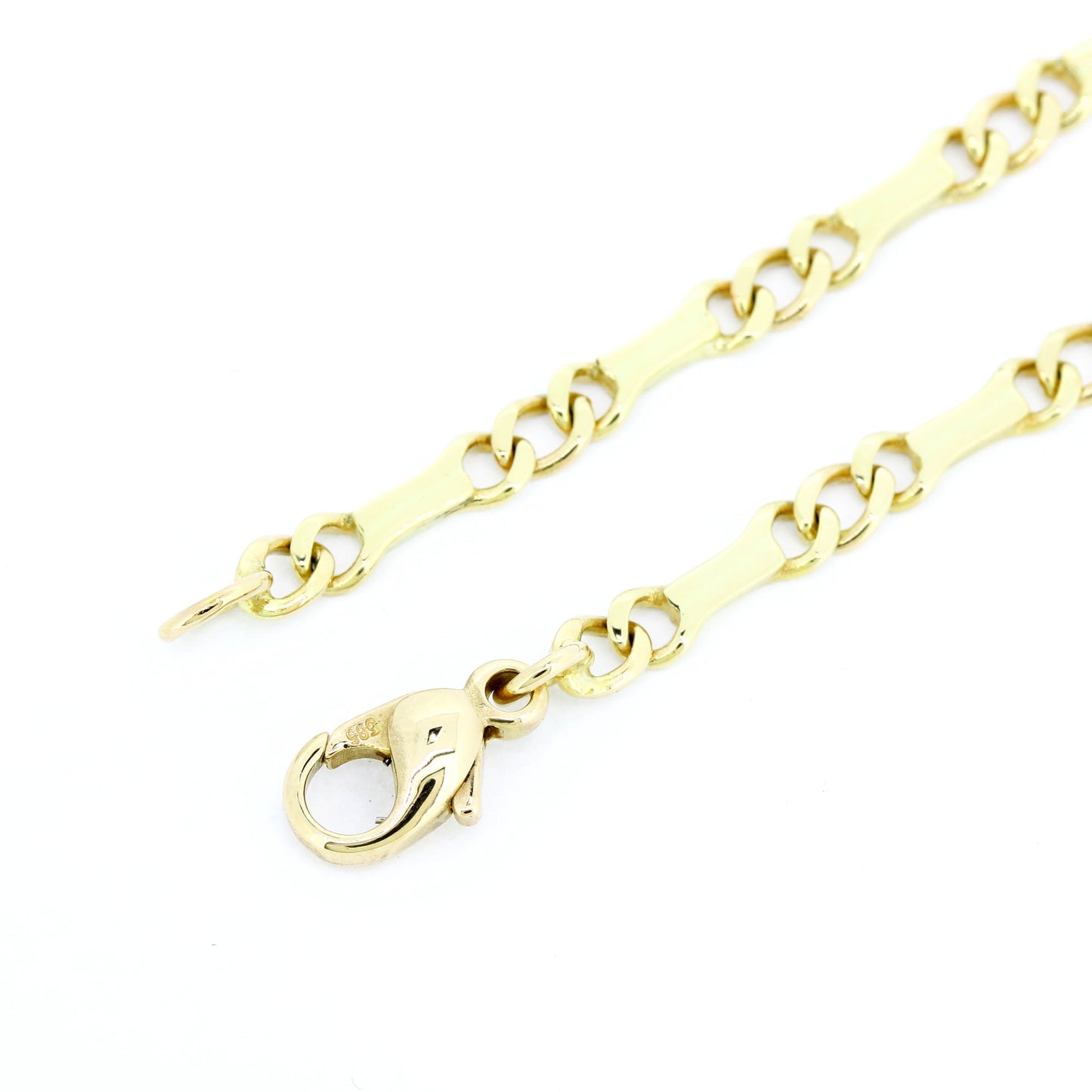 Platten Halskette 585 Gold 14 Kt Gelbgold - Kettenlänge 50 cm - Wert 2100,-