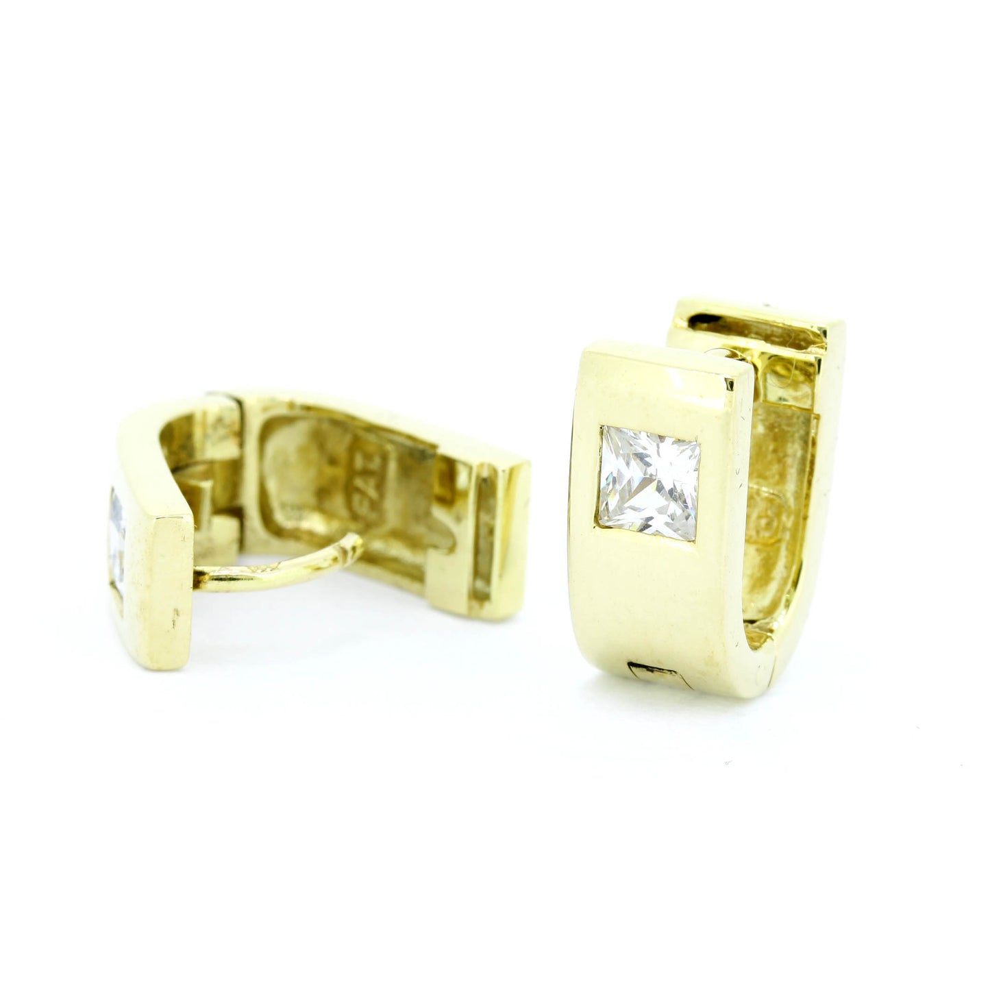 Klappcreolen Ohrringe 333 Gold 8 Kt Gelbgold - Zirkonia - Wert 380,-