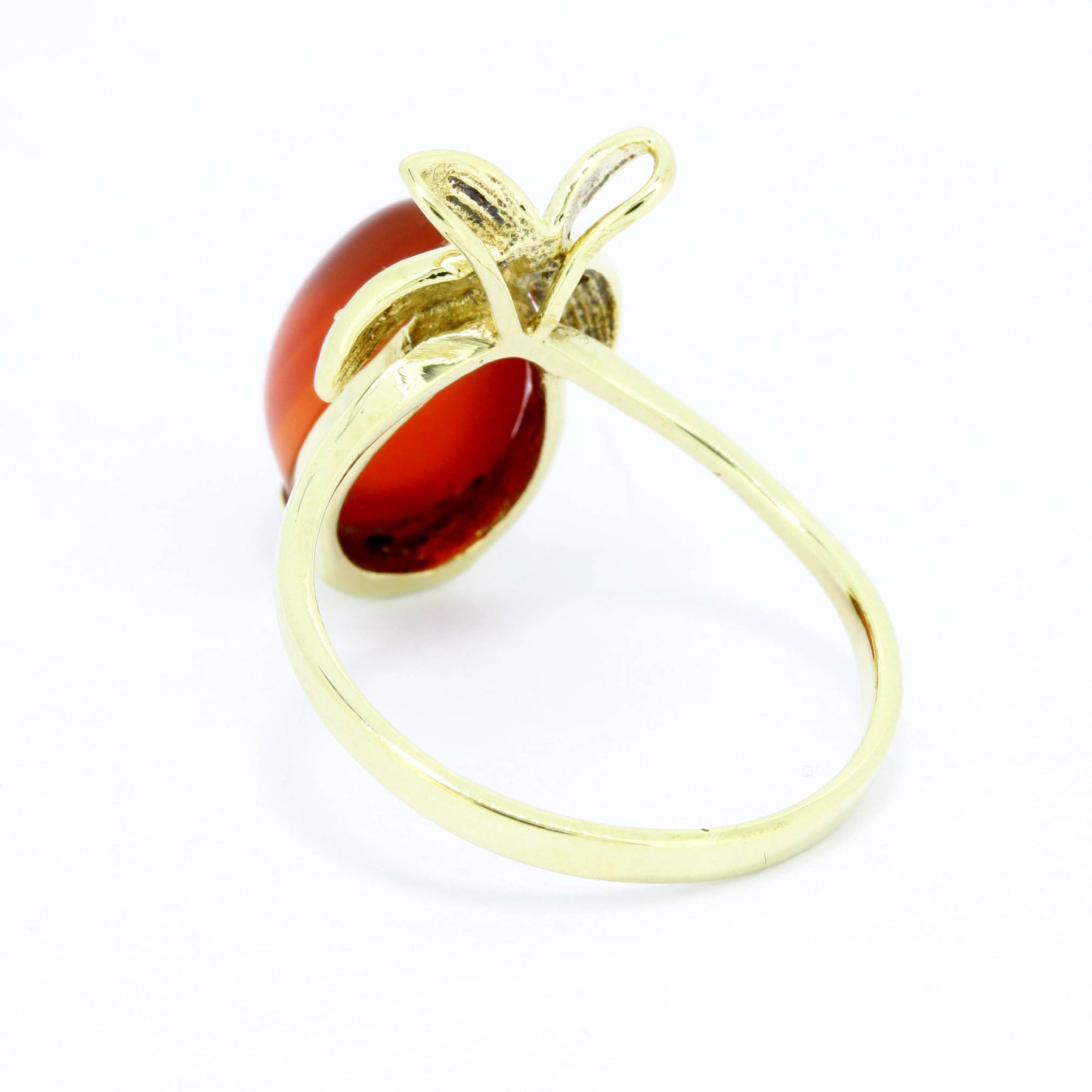 Karneol Ring 585 Gold 14 Kt Gelbgold Diamanten - Wert 420,-